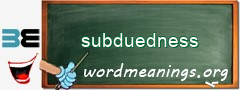 WordMeaning blackboard for subduedness